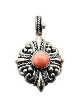 Joseph Esposito Coral Sterling Silver Magnetic Pendant for Necklace